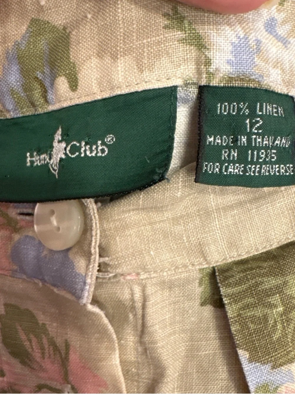 Vintage 80s/90s Floral Button-Front Midi Skirt in Sage Green - Picture 3 of 5